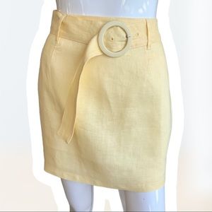 NEW WITH TAGS. OWNLEY YELLOW LINEN ARIE SKIRT. SIZE LARGE